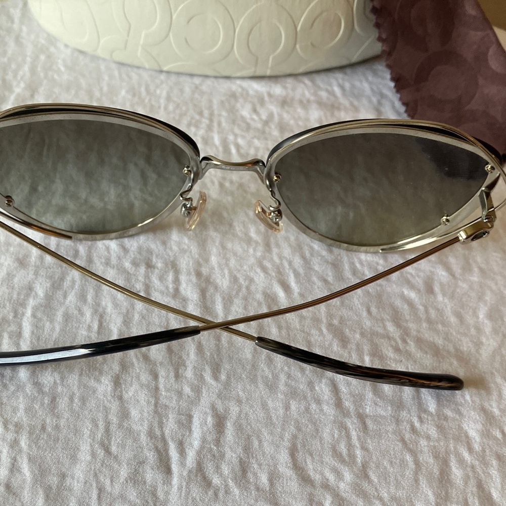 Coach: Light Gold (L1037) Sunglasses- Cat Eye Frame- Case & Cloth - Picture 11 of 16